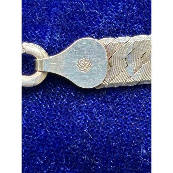 Vintage Italian Made Reversible 18”  925 Sterling Silver Wide Herringbone Chain - Picture 12 of 16